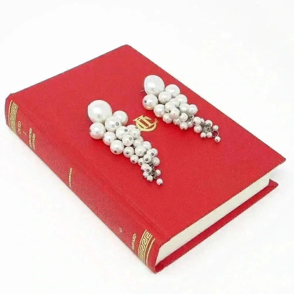 Faux Pearl Beaded Dangling‎ Earrings Pearl Stud Earrings Wedding Bridal Earrings